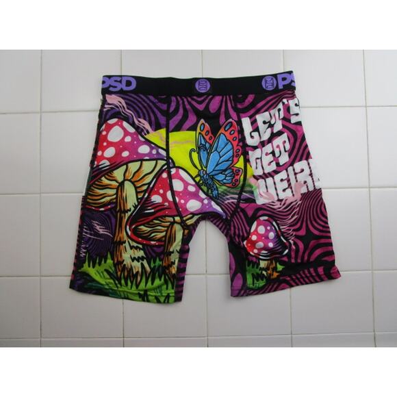 PSD Get Weird Men's Medium Underwear Boxer Briefs Mushroom Butterfly - Picture 2 of 3